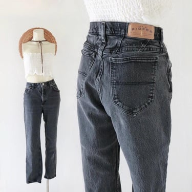 black stretch jeans - 30 - vintage y2k faded black 2000s denim rider womens pants 