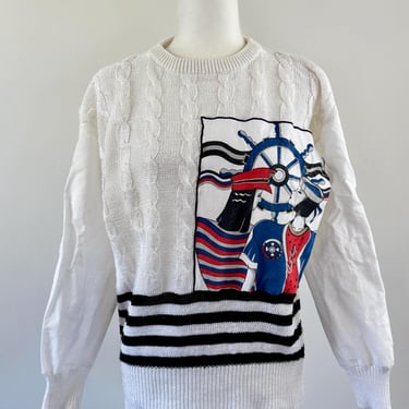 1980s Richard Martin White Nautical Sweater 