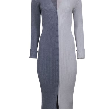 Staud - Grey Knit Two-Tone Maxi Dress Sz L