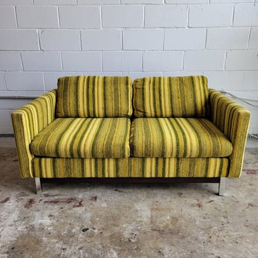 Mid Century Striped Loveseat