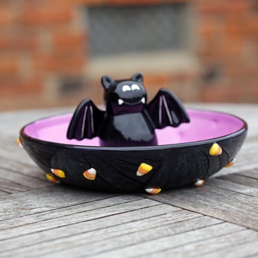 Vintage Bat Candy Bowl | Candy Corn 