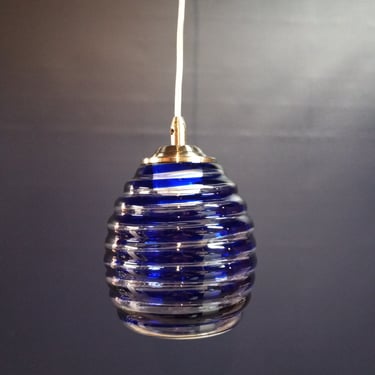 Lovely Blue Blown Glass Pendant Light