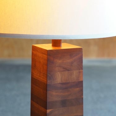 Martz Large Wood Block Table Lamp by Marshall Studios 