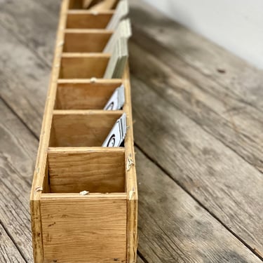 Long Rustic Wood Box | Antique Open Toolbox | Long Wood Cubby | Long Wood Drawer | Divided Wood Drawer | Rustic Storage | Spice Rack | Curio 