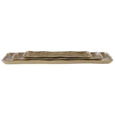 Artisan Trays in Antique Gold, Set of 3