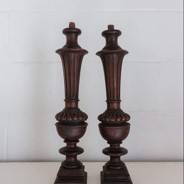 pair of 19th century french solid oak columns
