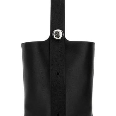 Loewe Men Black Leather Large Pebble Bucket Bag