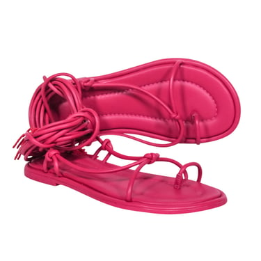 Farm - Dark Pink Lace Up Ankle Tie Sandals Sz 6