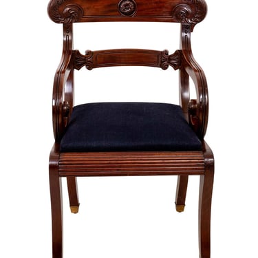 Antique Regency Carved Mahogany Desk Chair