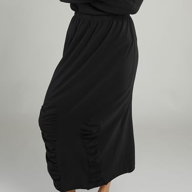 Curved Panels with Ruched Details Pencil Skirt