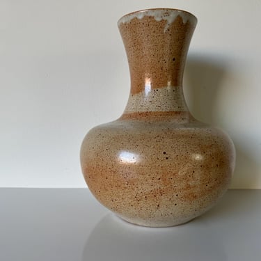 1996 James White Organic Speckled  Glazed  Art Pottery Vase 