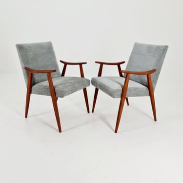 Rare Midcentury German Set of 2 club lounge chairs, 1950s 