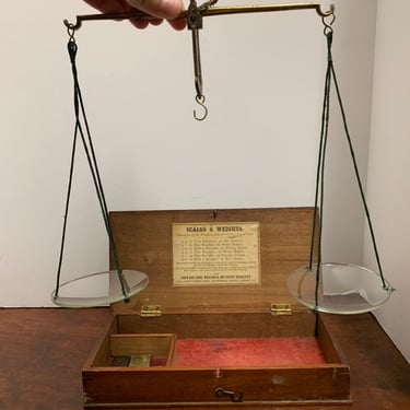 Antique Dakin Brothers Apothecary Druggist Travel Scale 