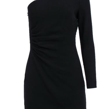 Intermix - Black One Shoulder Long Sleeve Midi Dress Sz 2