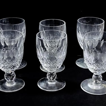 6 Vintage Waterford Colleen Short Wine Glasses 