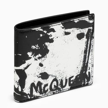 Alexander Mcqueen Black/White Leather Wallet With Logo Men