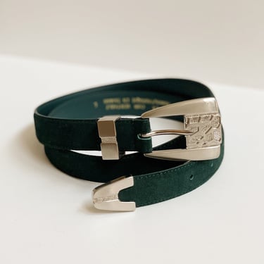 Vintage Evergreen Suede Belt