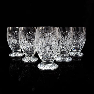 Vintage Hand-Cut Waterford Crystal Set of 6 Water Glasses for Formal Dining 