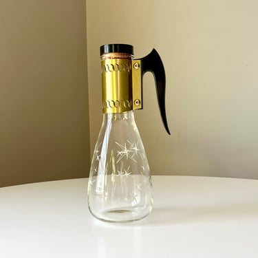 Vintage Mid Century Modern Carafe with a Starburst Pattern 