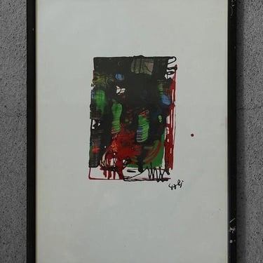 Rosario Calì, Cromatismo Ermetico, Mixed Media on Paper, 1960s, Framed 