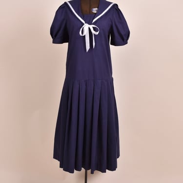 Navy Sailor Dress By Laura Ashley, S