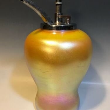 Durand Art Glass Aurene Gold Iridescent Treet Soda Fountain Syrup Dispenser, 1920's collectible, 