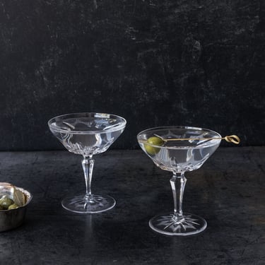 Pair of Cut Crystal Coupes