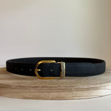 Vintage 90s Gentleman Givenchy Black Genuine Leather Made in Italy Belt - Large 