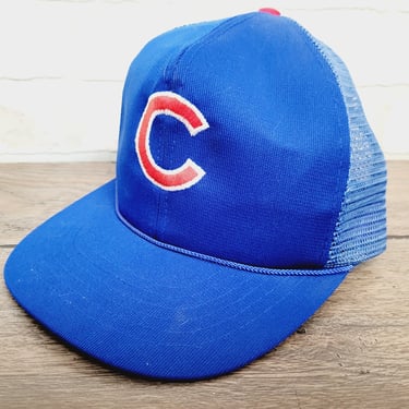 Vintage Chicago Cubs Trucker Snapback Hat Cap Ball Cap 