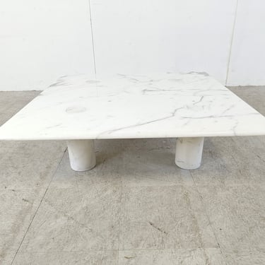 Angelo Mangiarotti carrara marble Coffee Table for Up&Up, Italy - italian coffee table - mangiarotti coffee table - marble table 