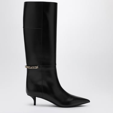 Gucci Signorina Black Leather Boot Women