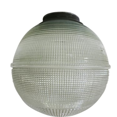 French Holophane Ball Ceiling Glass Globe Pendant 