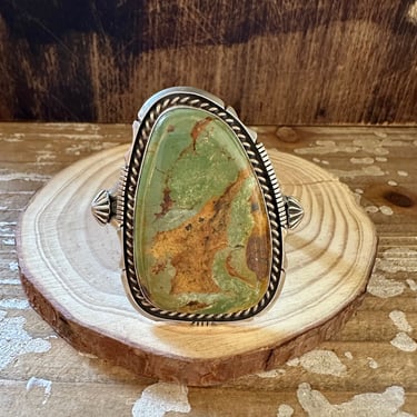 EARTHBOUND GREEN Turquoise Silver Cuff 80g | ES Sterling Bracelet | Native American Statement Jewelry, Indigenous, Southwestern 