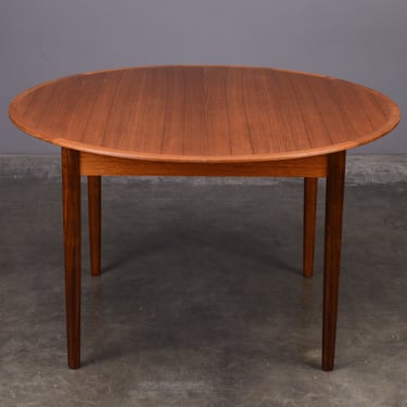 4ft Round-to-Oval Danish Modern Teak Dining Table - Restored 
