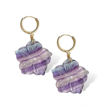 Fluorite Flower Earring