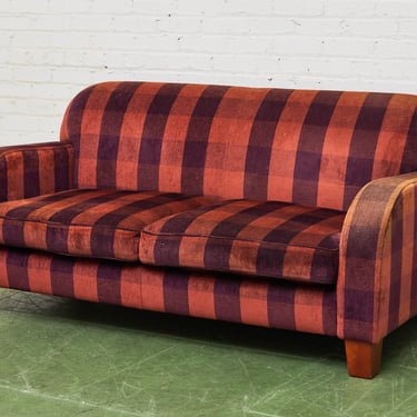 Art Deco with Bold Plaid Fabric Sofa