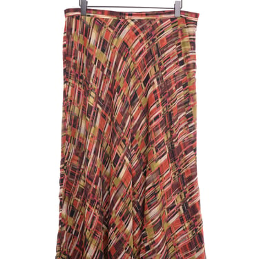 Y2K Ruffle Silk Maxi Skirt