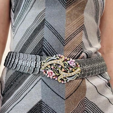 Alan Austin Vintage Red Italian Leather Belt Rhinestone Bow Buckle Made in Italy Alan Austin Vintage Red Italian Leather Belt Rhinestone  main image 2