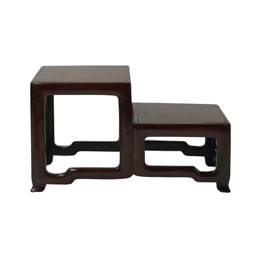 3.25" Brown Wood Step Shape Table Top Curio Display Easel Stand st1034AE 