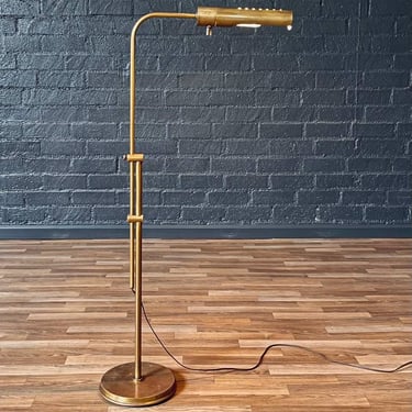 Mid-Century Modern Adjustable Brass Reading Floor Lamp, c.1960’s 