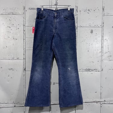 Size 28x27 70s 80s  Levi’s 519 corduroy blue Denim Jeans  fit flare fit bootcut 