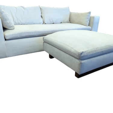 White Modern West Elm Oversized Couch & Ottoman