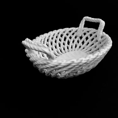 A Vintage Mid Century Modern Ceramic Lattis Basket Italy 