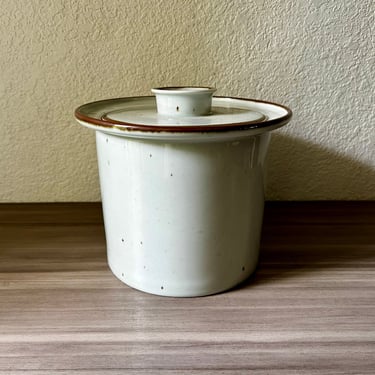 Vintage Stoneware Dansk Ceramic Covered Pot "Brown Mist" by Niels Refsgaard, Brown Mist Ice Bucket, Brown Speckled, Denmark, Rustic 