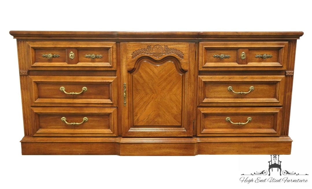 STANLEY FURNITURE Country French Style 70" Triple Door Dresser 361140 High End Used Furntiure