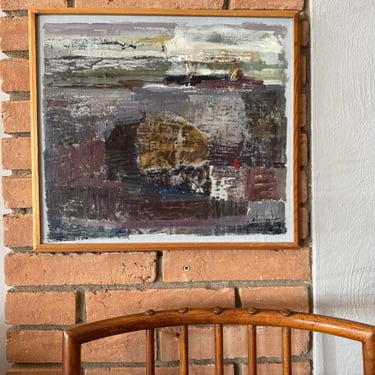 Midcentury Swedish Oil on Board Painting