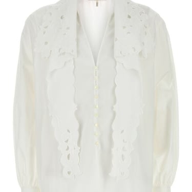 Chloe Women White Poplin Shirt