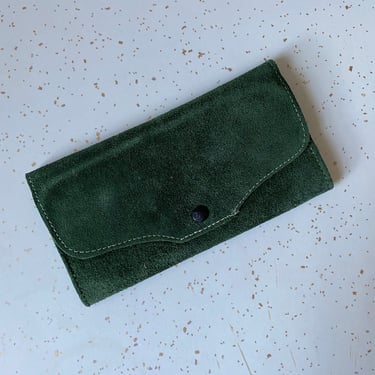 vintage green suede wallet 