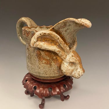 Art Studio Handmade Rabbit Stoneware Pottery Mug 