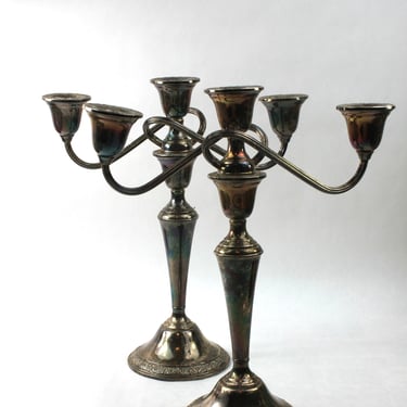 Prelude by International Sterling Silver Candelabra 3 Light Set 